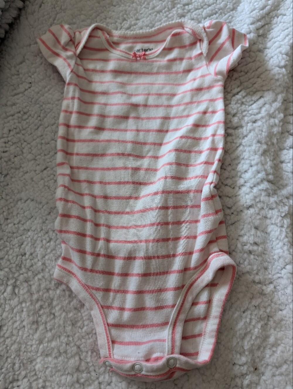 Carter's Pink and White Striped Short-Sleeve Bodysuit
